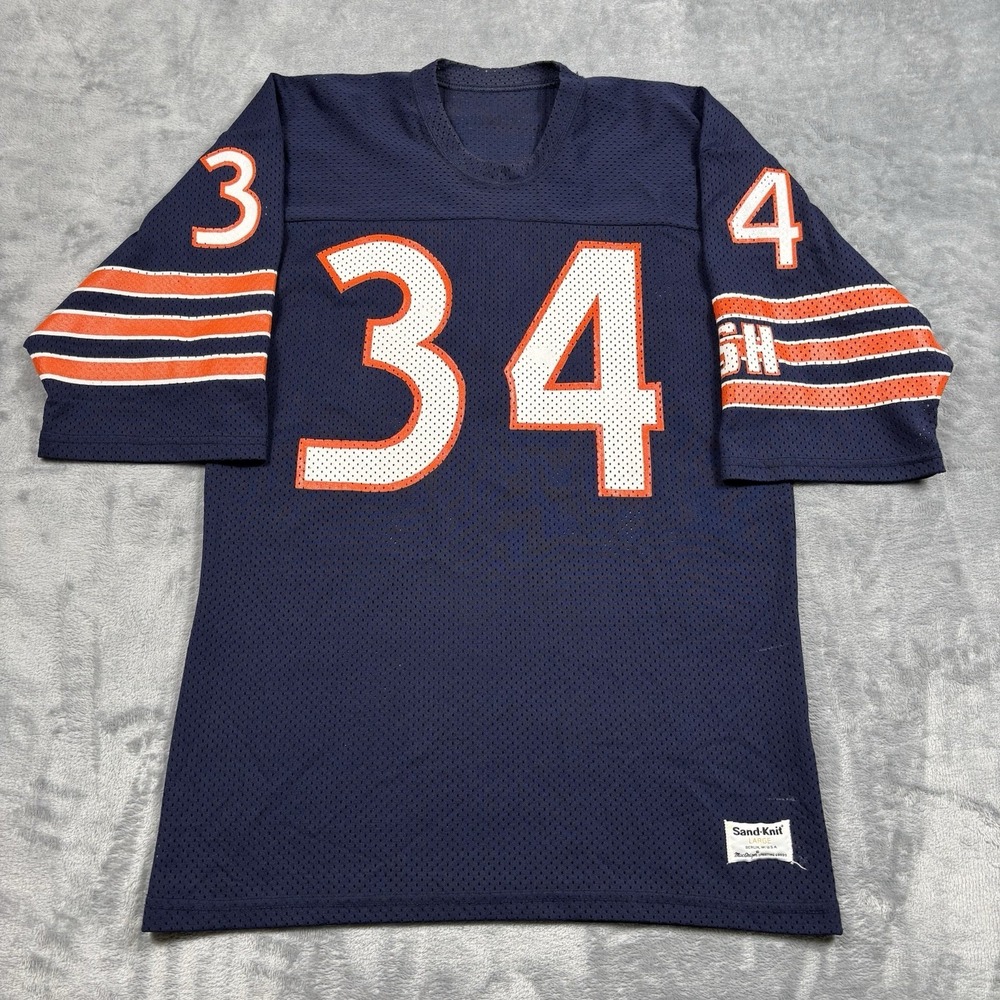 Vintage Walter Payton Jersey Mens Large Chicago Bears Sand Knit GSH NFL #34 80s